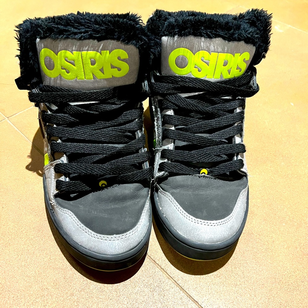 SOLD - Rare Osiris NYC83 Shearlings (Bronx Style) in Lime/Gray/Black Fat tongue